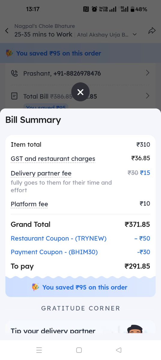 bala183m's tweet photo. @zomato @zomatocare 

The same items which were ordered on my iphone with zomato subscription came out to be 300 rupees (item total), while the same items ordered on my friend’s android phone without zomato subscription came out to be 310 rupees (item total). Why is that so? https://t.co/VstEwi5yXZ