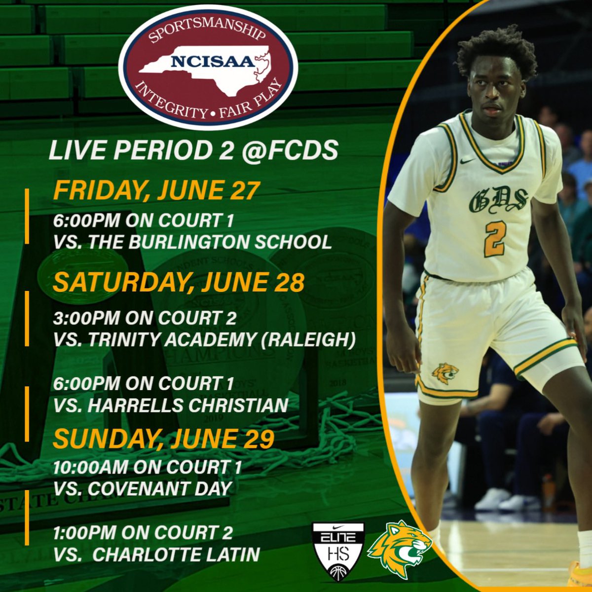 Back in action this weekend in Session 2 of the NCISAA Summer Showcase at Forsyth Country Day School. #gdshoopfam