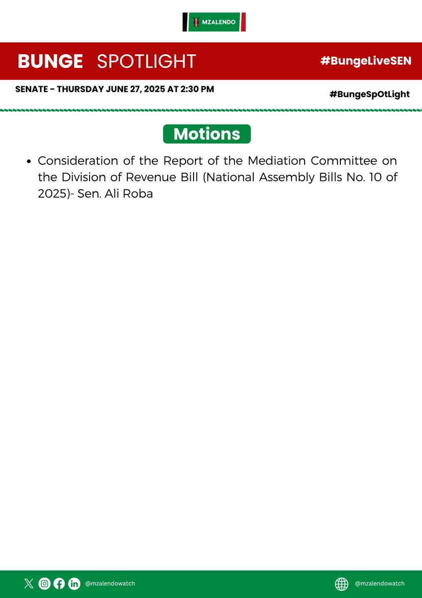 This afternoon, Friday 27th June 2025, the Senate will hold a special sitting despite being on recess, during which three bills are set to be introduced on the floor of the House.
Live updates begin at 2:30 PM via #BungeLiveSEN. The Senate remains on recess until 7th July 2025.