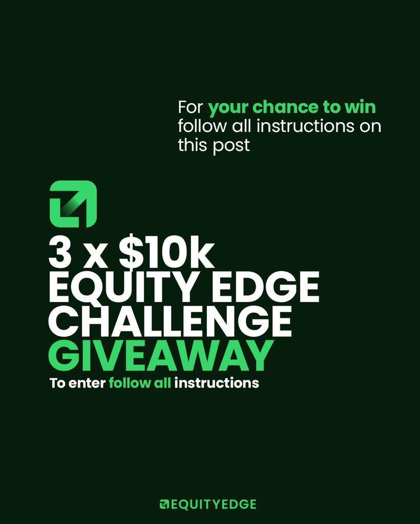 🎁 Giveaway Time 🎁

3x10K Instant Funded Accounts.

🍀Follow <a href="/EquityEdgeUK/">Equity Edge</a> <a href="/EquitySpace1/">Prop Trader</a> &amp; <a href="/Anonymoux_Forex/">Anonymous</a> 

🍀Like &amp; Repost

🍀Like &amp; Repost Quoted Post.

🍀Sign Up at equityedge.io
(Mandatory) and drop the proof in the comments. 

⏳72 Hours.