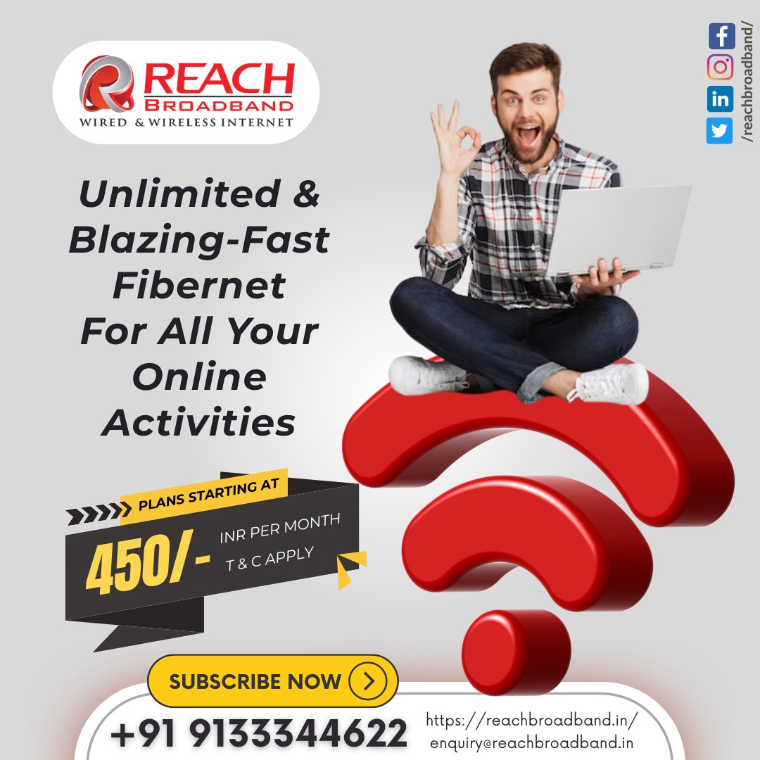 Reach_Broadband's tweet photo. #FastInternet #UnlimitedData #ReachBroadband #NoMoreBuffering #SuperSpeedWiFi #AffordableInternet #InternetAt450 #FibernetPlans #WorkFromHomeReady #SmartStreaming #GamingWiFi #ZoomWithoutLag #StreamItAll #BlazingFastSpeed #InternetForEveryone #OnlineLifeSorted #DigitalIndiaWiFi https://t.co/2r9QMZHUjD