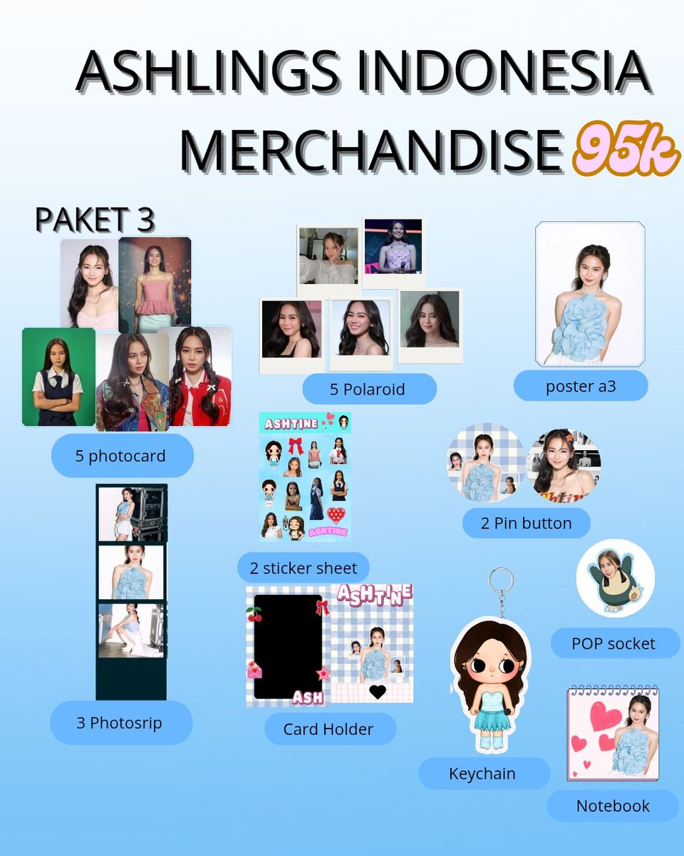 ashlingsindo's tweet photo. Halo Ashlings Indonesia 
Kami membuka pembelian merchandise pertama untuk teman-teman miliki

Pre-order : 1 juli - 15 juli 2025
Proses : 1-2 Minggu 
Pengiriman: via shoppe atau manual by request 

Link pemesanan 👇
https://t.co/afYYSjZ55X

#Ashtine 
#ashlingsindo https://t.co/F0adaY5f58