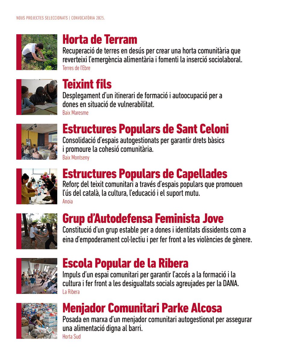 projectelliures's tweet photo. 📣 Ja tenim aquí els projectes que rebran el suport del #Lliures aquest 2025! 

7  iniciatives col·lectives, transformadores i emancipadores per fer front als reptes socials que fracturen el país.  

Pots saber-ne més aquí ➡️ https://t.co/64yOoZb16i https://t.co/XFP3GIzVRc
