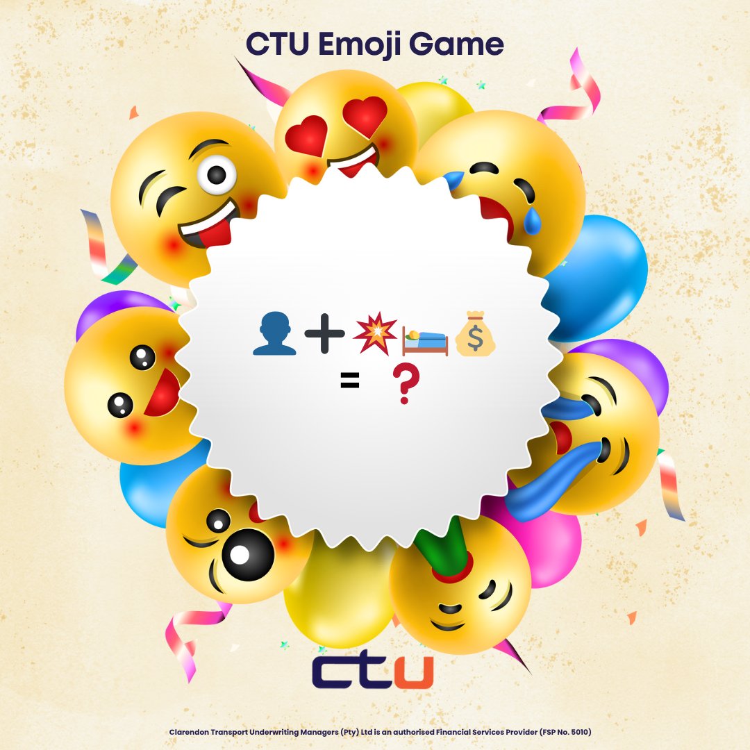 It’s CTU Emoji Game time — Round 2!
We’re back with another brain teaser using emojis to reveal one of our powerful Value-Added Products.
Can you figure this one out? 👇

Hint: When accidents happen, we’ve got you covered too.
Think you got it right? Comment your answer below!
