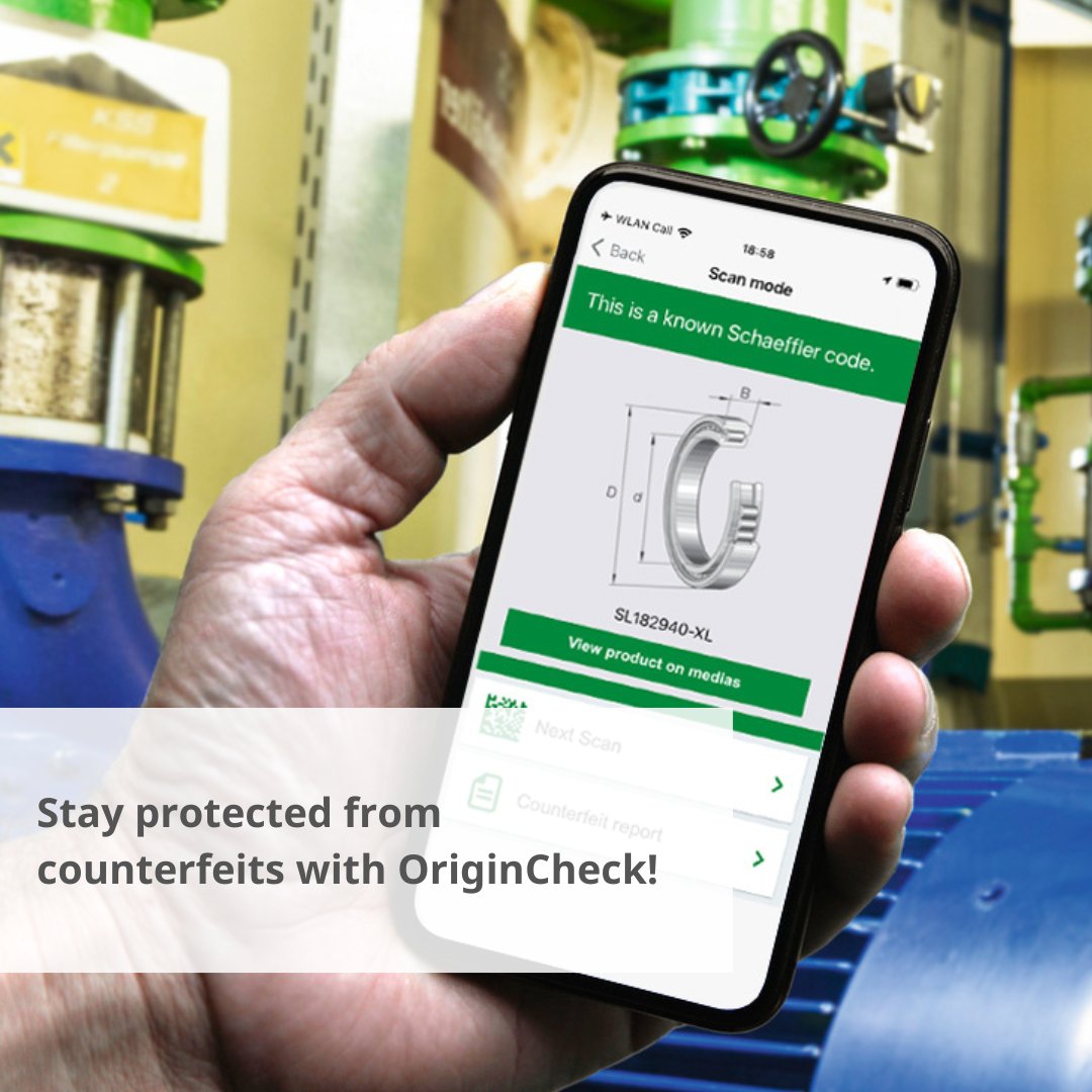 SchaefflerGroup's tweet image. 🚨 The OriginCheck app now indicates even more clearly when a code is fake.
With the OriginCheck app, you can be sure that you are only using original Schaeffler products.
📲 Download the OriginCheck app for free now.