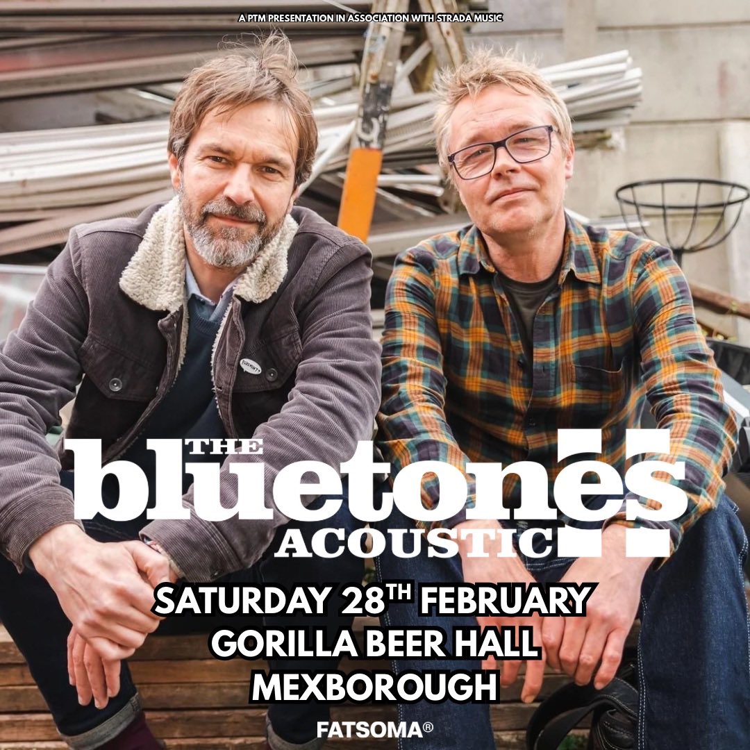 Prestige Talent Management (@prestige_tlent) on Twitter photo After this year’s sold out show, we welcome <a href="/TheBluetones/">The Bluetones</a> back to the <a href="/GorillaBeerHall/">Gorilla Beer Hall</a> next February! 🦍
Be quick! ‼️
🎫 fatso.ma/1Zl1 After this year’s sold out show, we welcome <a href="/TheBluetones/">The Bluetones</a> back to the <a href="/GorillaBeerHall/">Gorilla Beer Hall</a> next February! 🦍
Be quick! ‼️
🎫 fatso.ma/1Zl1
