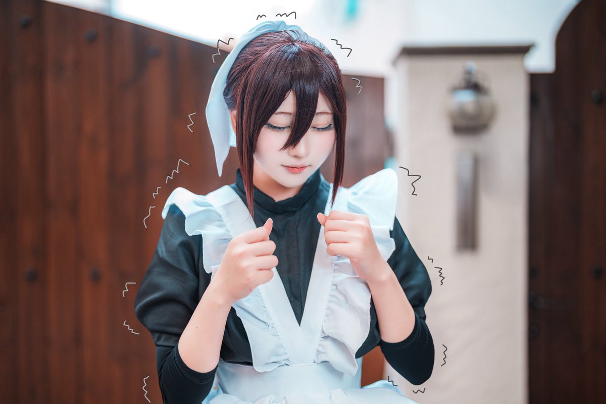 100カノcos🤍銘戸芽衣🧹 目が……開きません。💦 #100カノコス