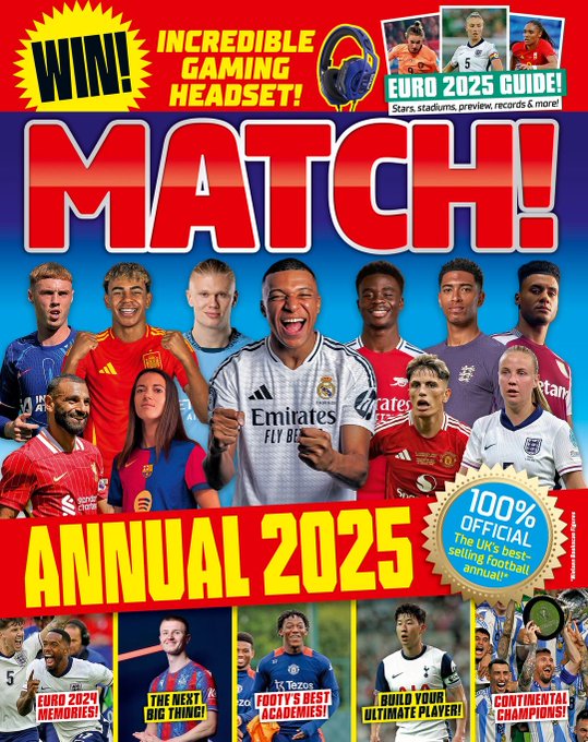 🚨 𝗦𝗨𝗕𝗦𝗖𝗥𝗜𝗣𝗧𝗜𝗢𝗡 𝗚𝗜𝗙𝗧!    

😁 Subscribe to MATCH and receive the MATCH Annual 2025! 

🥳 Plus, extra savings on the standard cover price!

👉 shop.kelsey.co.uk/MATAN25AD