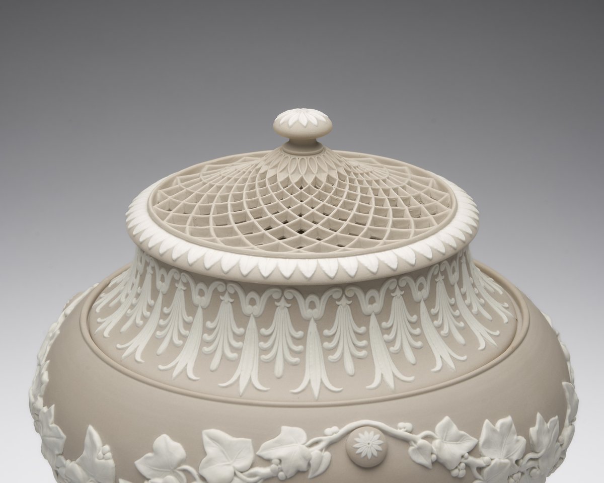 This week’s #FridayFinds spotlights a jasperware dolphin-footed pastille burner, manufactured by Wedgwood 2006. Such burners were popular during the 18th and 19th centuries. Cone-shaped incense was lit within the burner, which helped mask the unpleasant odours.