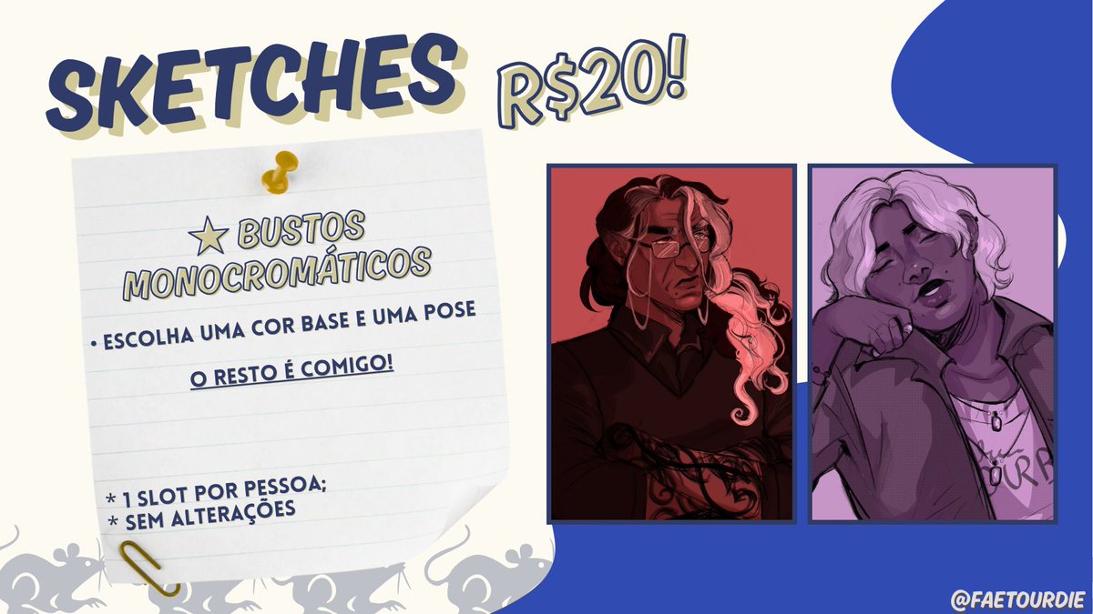 faetourdie's tweet photo. Oiee! Sumi por bastante tempo mas minhas encomendas tão abertas de novo

Preciso pagar um monte de coisa nos próximos meses então vou voltar lentamente

Tô com 2 vagas pra encomendas normais e 1 pra sketches durante julho~agosto! Só me chamar na DM :)

★ https://t.co/RKX9wJFav8 https://t.co/XaKBx6W6vg