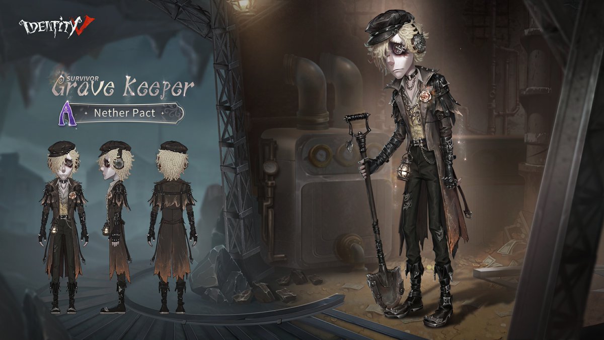 GameIdentityV's tweet photo. Dear Visitors,
Identity V Season 38 Essence 1 arrives! 
Please check out the details of [S Costume] Hermit - Gold Foil, [A Costume] Doctor - Antimony, and [A Costume] Grave Keeper - Nether Pact. 
Don't miss the July 10 update! 
#IdentityV #IDV7thAnniversary https://t.co/qNHxiqqf07
