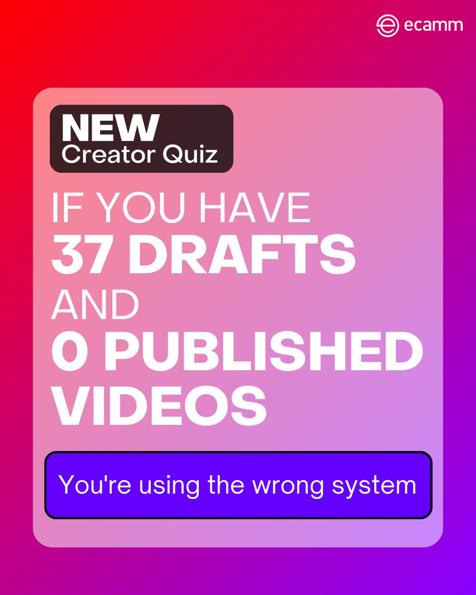 Creating feels hard? Maybe you’re using the wrong workflow.

Take our free quiz to find your Creator Type &amp; unlock a style that actually works for you — not against you.

➡️ quiz.ecamm.com

#EcammFam #CreatorType #ContentTips