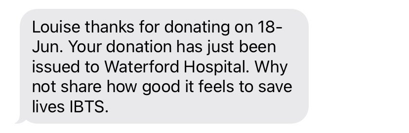 Big shoutout to whoever got my blood. Hope it’s good x