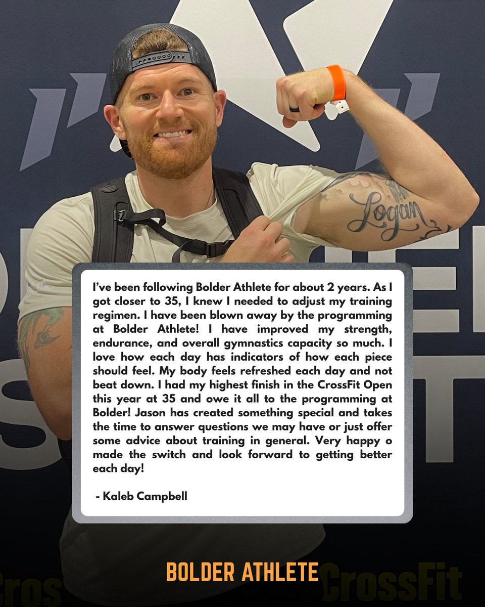 bolderathlete's tweet photo. 💥 “Highest Open finish yet—and I feel better than ever.”
At 35, Kaleb leveled up with Bolder Athlete: stronger, fitter, and recovering like a pro.
#BolderAthlete #TrainSmarter #MastersAthlete https://t.co/UqQzuQIeUZ