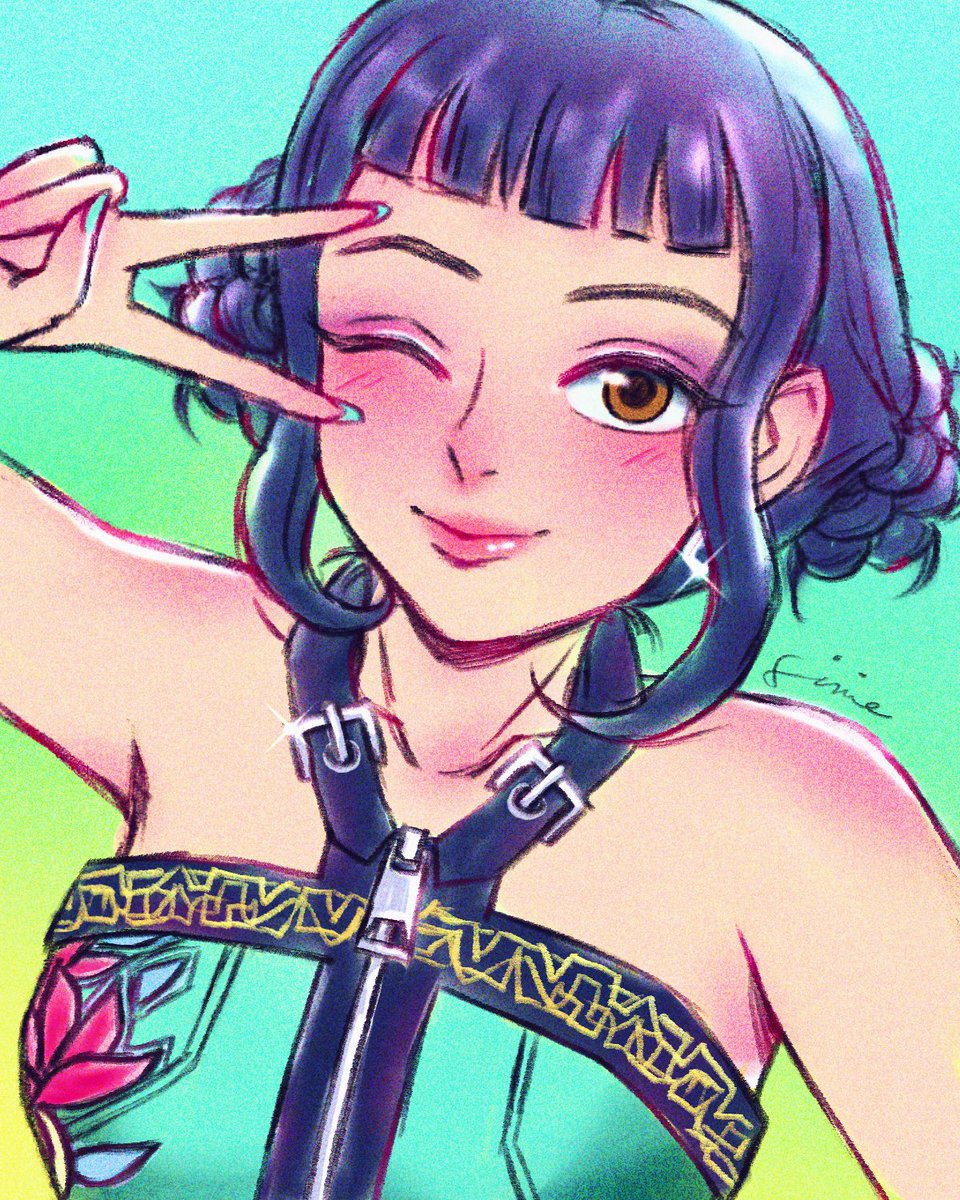 I watched Kpop Demon Hunters yesterday &amp; got obsessed so here’s a fanart!! Who’s your bias? Mine’s Zoey!! 🥰 

#kpopdemonhunters #kpopdemonhuntersfanart #zoey #huntrix  #fanart #digitalart