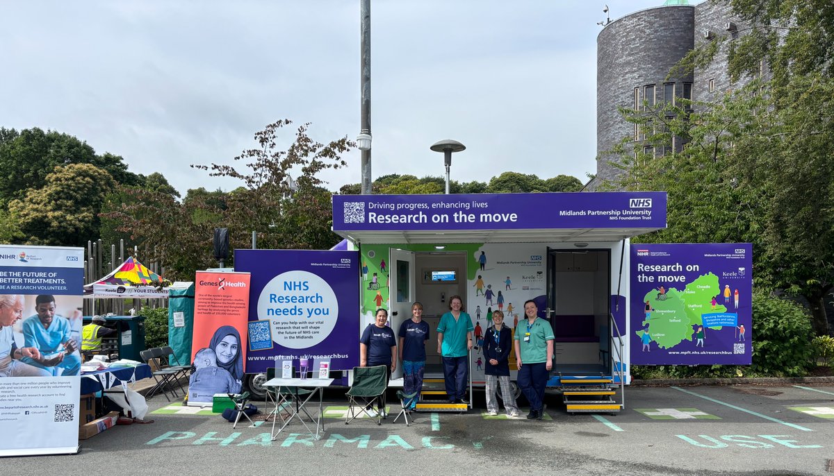 MPFTResearch's tweet image. 🚐 The #MPFTResearch Bus is at @KeeleUniversity Open Day today!
Come along, say hello, and find out how we're bringing #research to communities across #Staffordshire and #Shropshire: mpft.nhs.uk/researchbus
#KeeleUniversity #MPFTResearch