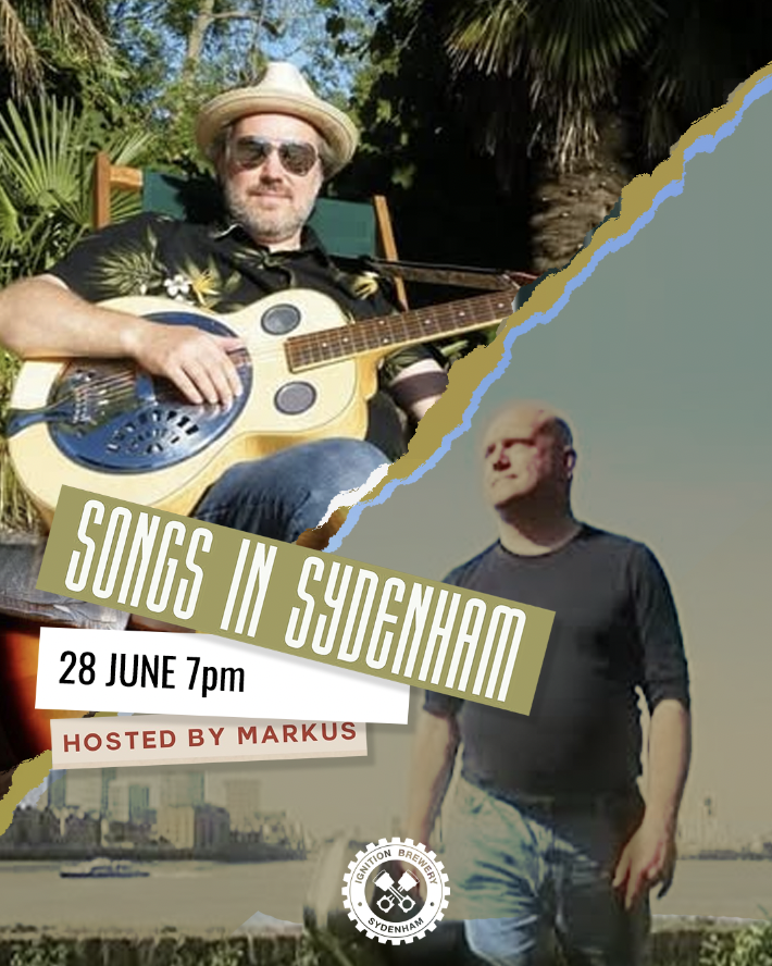 It's Songs in Sydenham at the Taproom this Saturday
With Ceri James &amp; Mark Sampson

Saturday 28 June 7-9pm

ENJOY A NIGHT OF
COMMUNITY &amp; MUSIC

#IgnitionBrewery #Sydenham #MicroBrewery #SocialEnterprise #IgnitionBeer #CraftBeer