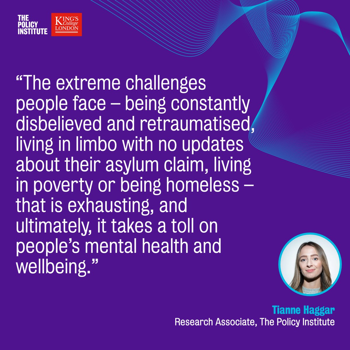 policyatkings's tweet photo. “The extreme challenges people face... ultimately, it takes a toll on people’s mental health and wellbeing”

New research by Tianne Haggar and @HannaKienzler calls for a more humane asylum system that prioritises dignity over deterrence

➡️https://t.co/K8BSBeL2yU https://t.co/jDncr6OQXh
