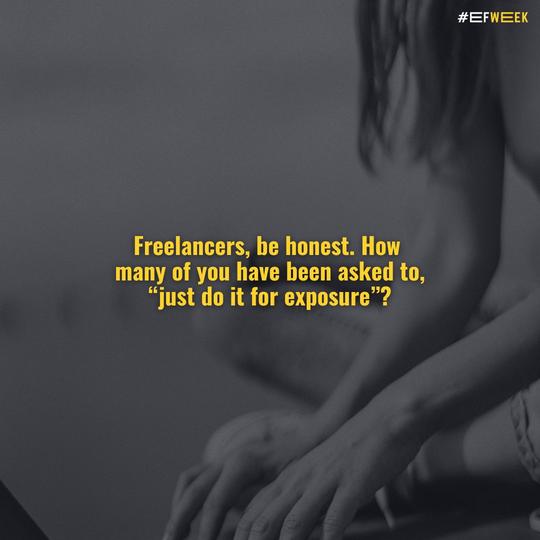 Freelancers, be honest…

How many of you have been asked to “just do it for exposure”?

Sound off in the comments!

#EFWeek #EFWeek2025