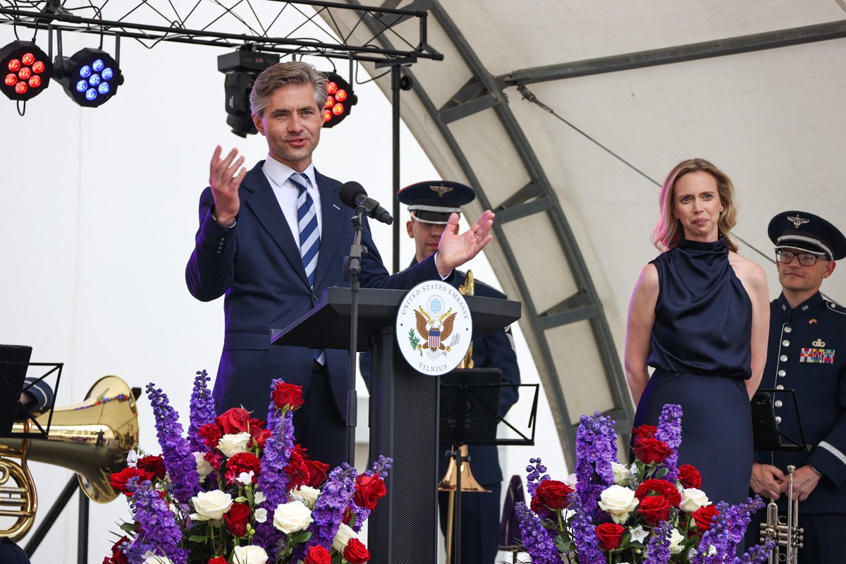 Last week, we welcomed our friends and partners to the Grand Courtyard of the Palace of the Grand Dukes for an early celebration of the 249th Independence Day of the United States!

“Today we celebrate freedom!  The U.S.-Lithuanian partnership is one deeply rooted in freedom,”
