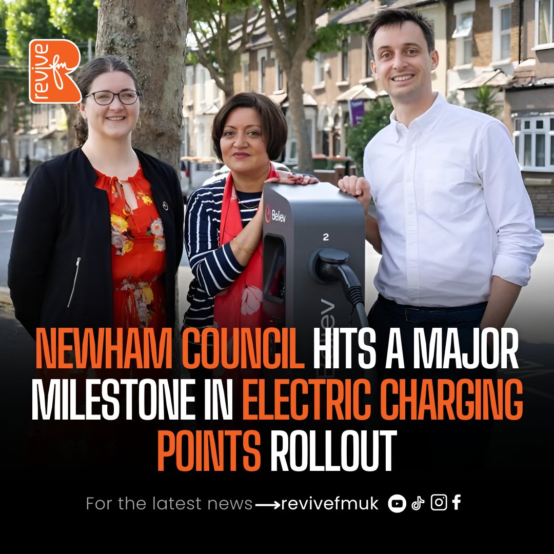 Newham, Uber, and charge point operator Believ have now installed 500 on-street electric vehicle charge points, with plans to reach 1,000 by April 2026 and 3,000 by 2030.

#revivefmuk #newhamcouncil #uber #believ #electricchargingpoints #eastlondon