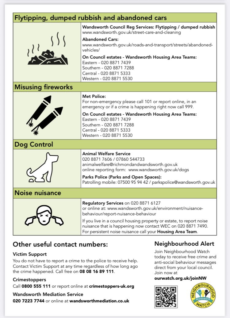 TootingTown (& Balham too!) (@tootingtown) on Twitter photo Anti-social behaviour is unacceptable and can have a negative effect on everyone's quality of life.
<a href="/wandbc/">Wandsworth Council</a> has put together a helpful list of contacts on how to report the main types of anti-social behaviour. #Tooting #Balham #Furzedown Anti-social behaviour is unacceptable and can have a negative effect on everyone's quality of life.
<a href="/wandbc/">Wandsworth Council</a> has put together a helpful list of contacts on how to report the main types of anti-social behaviour. #Tooting #Balham #Furzedown