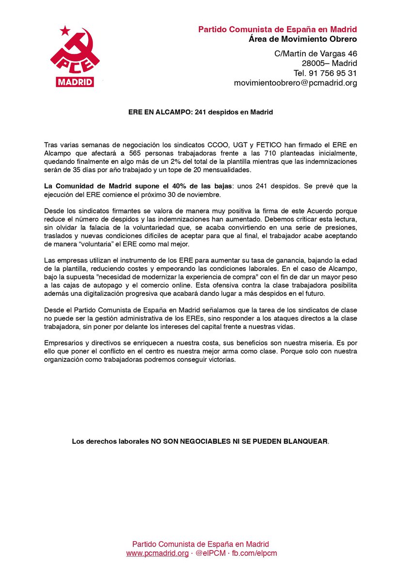 Partido Comunista de Madrid tweet media