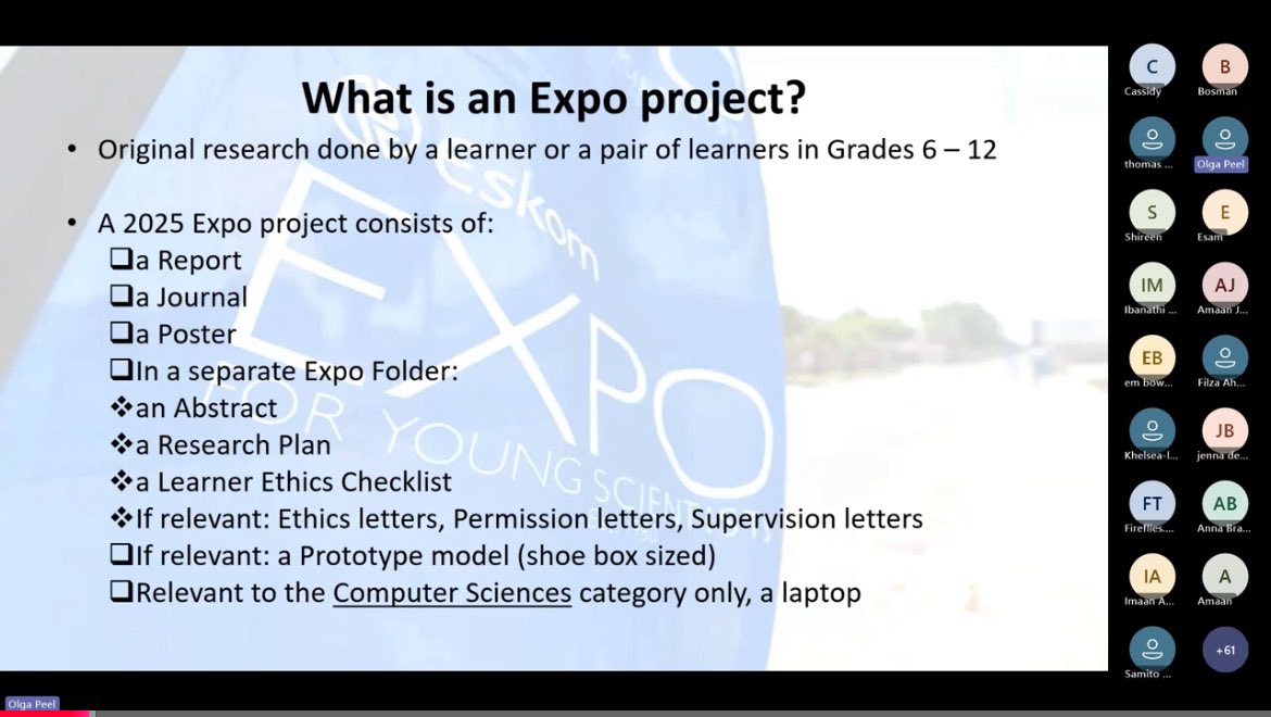 Exposcience's tweet image. Eskom Expo Cape Town’s 2025 regional upgrade for selected learners was held this week. Here is the link to the recording on YouTube: youtu.be/bv1hAu3Rp80?fe… 

#DiscoverEskomExpo #STEMeducation #ScienceSupport #MentorshipMatters #ProjectUpgrade #STEM