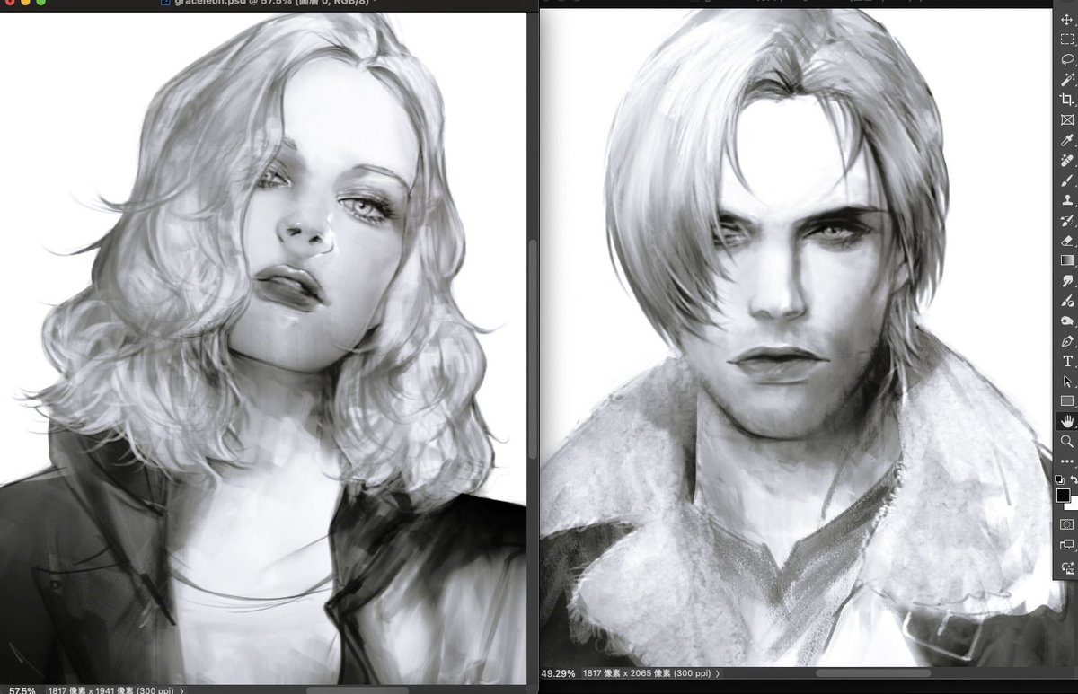 Grace and Leon WIP #ResidentEvil