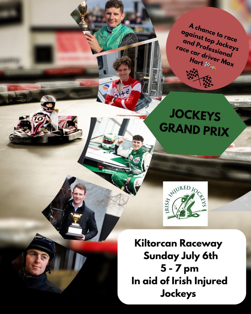 Irish Injured Jockeys Charity Grand Prix🏁🏎
Let’s get racing. Have you got what it takes to take on the jockeys at Kiltorcan Raceway. Danny Mullins, Paul Townend, Ricky Doyle, Keith Donoghoe and Professional racing car driver are signed up - Tickets ⬇️ register.enthuse.com/ps/event/Irish…