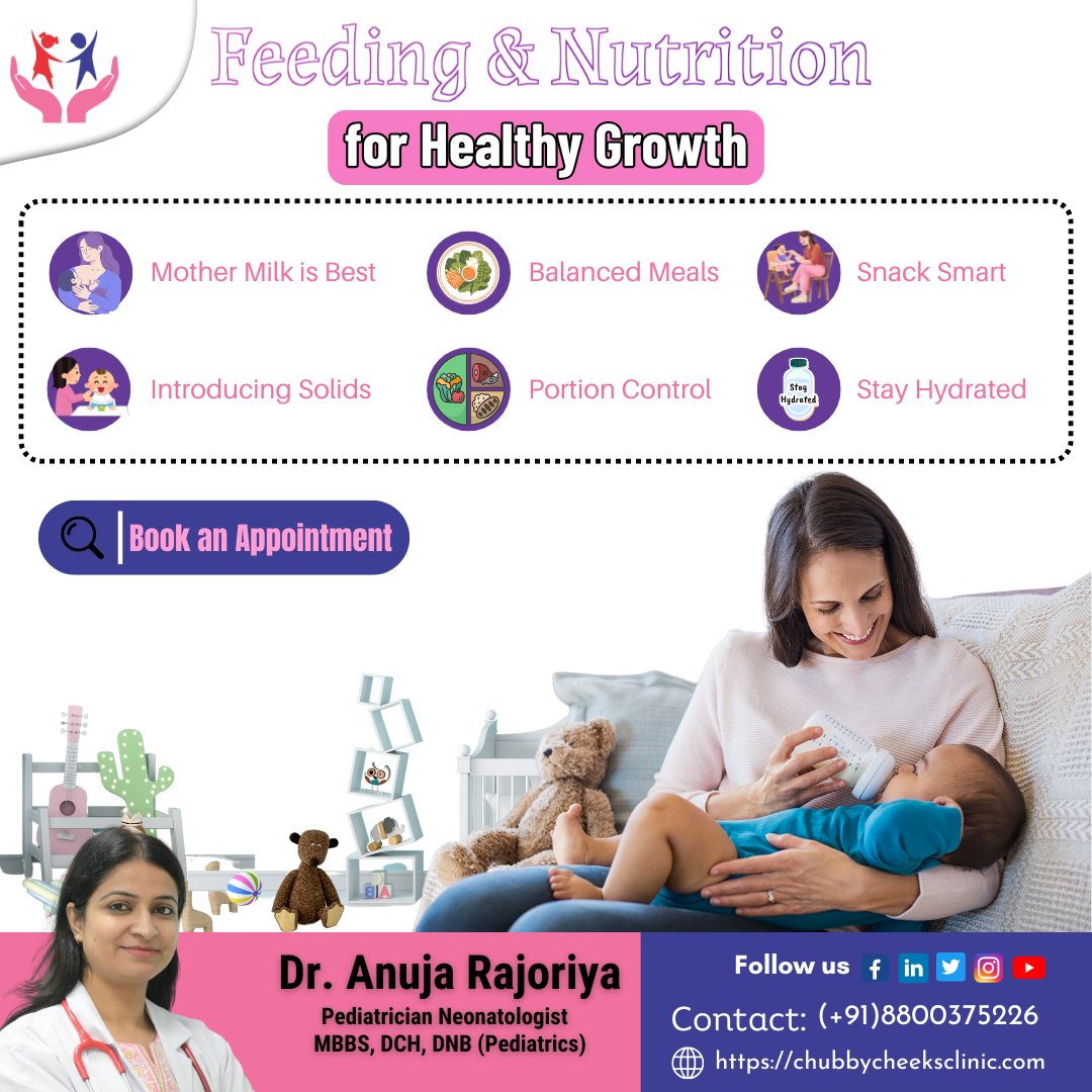 chubbykidclinic's tweet image. 𝐅𝐞𝐞𝐝𝐢𝐧𝐠 &amp;amp; 𝐍𝐮𝐭𝐫𝐢𝐭𝐢𝐨𝐧 𝐋𝐚𝐲 𝐭𝐡𝐞 𝐅𝐨𝐮𝐧𝐝𝐚𝐭𝐢𝐨𝐧 𝐟𝐨𝐫 𝐘𝐨𝐮𝐫 𝐂𝐡𝐢𝐥𝐝’𝐬 𝐇𝐞𝐚𝐥𝐭𝐡𝐲 𝐆𝐫𝐨𝐰𝐭𝐡!
-
📞+91 8800375226
-
#ChildNutrition #HealthyFeeding #StayHydrated #PortionControl #Breastfeeding #BoostImmunity #ChildImmunity #PediatricTips