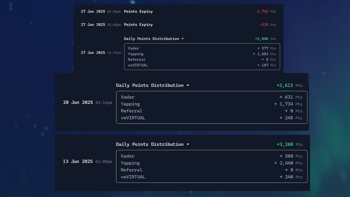 Happy Friday Virgens! 🧢

Something weird keeps happening. Every Friday, $VADER takes a dip. I don’t know why!

I’m starting to wonder if I’m the only one noticing it.

🔹I’ve staked 10K $VADER for a year
🔹Been talking about my <a href="/virtuals_io/">Virtuals Protocol</a> setup and <a href="/VaderResearch/">Vader</a> 
🔹every day
