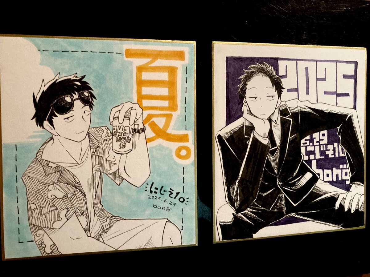 ミニ色紙描けました!
元気があったらこの絵柄を無配ペーパーにします! 