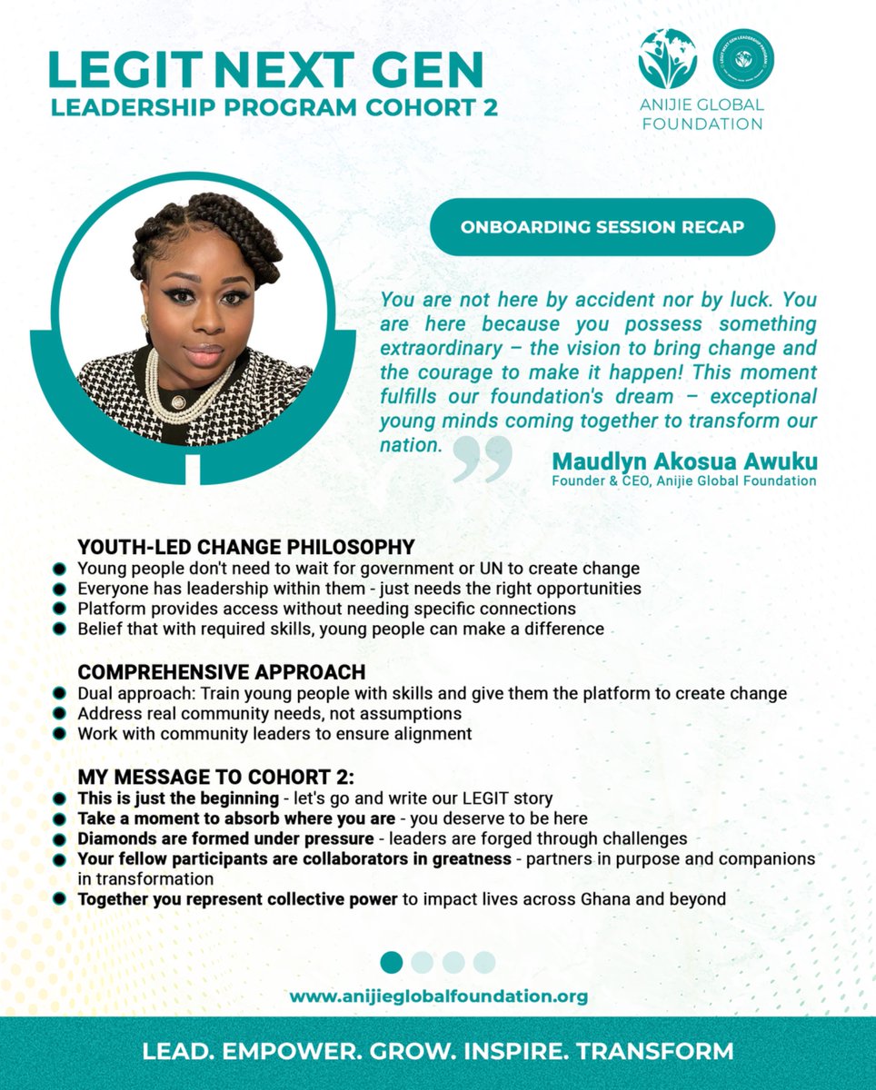 AnijieGlobal's tweet image. โก ONBOARDING = DONE! Ready to write our #LEGIT story
โ
30 leaders activated
โ
Vision is crystal clear
โ
Energy at maximum
Ready to write our LEGIT story
#LegitNGL #AnijieGlobalFoundation #LEGITLeader #Changemakers #CommunityImpact #NGOinGhana #Youthleadership