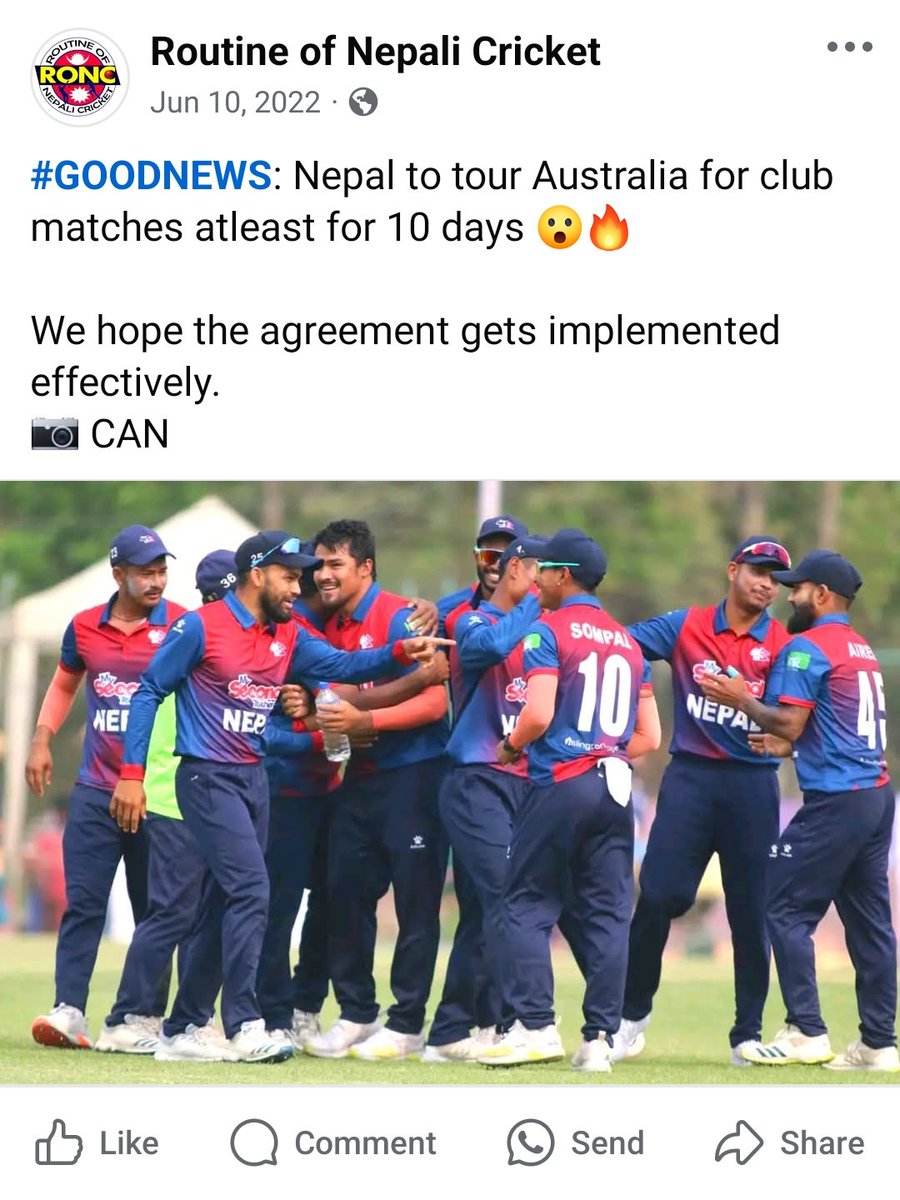 सन् २०२२ मा नै नेपाल टोलीले हरेक‌ वर्ष १० दिन अस्ट्रेलियामा अभ्यास गर्ने गरि  दुवै देश सहमत भएपनि यसअघि नेपाल जान सकिरहेको थिएन। तर २०२५ अगस्टमा विश्वकप छनौट अगाडि नेपालले अस्ट्रेलियामा सिरिज खेलेर,  सिकेर आउनेछ ‌।
