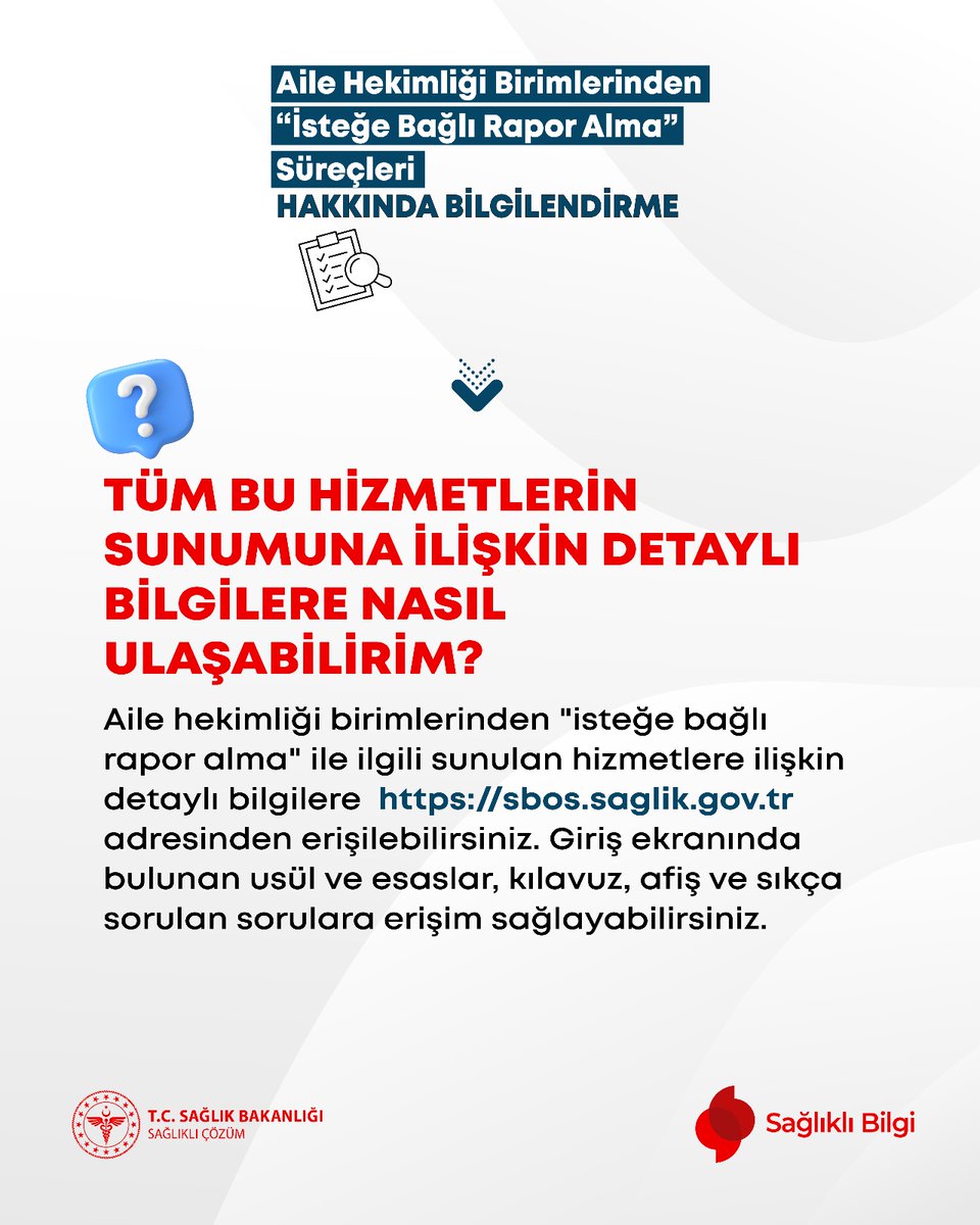 Aile Hekimliği Birimlerinden Alınan İsteğe Bağlı Sağlık Raporlarına İlişkin Yeni Düzenleme Hakkında Merak Edilen Soruları Sizler İçin Derledik (3) ⤵ #SağlıklıBilgi