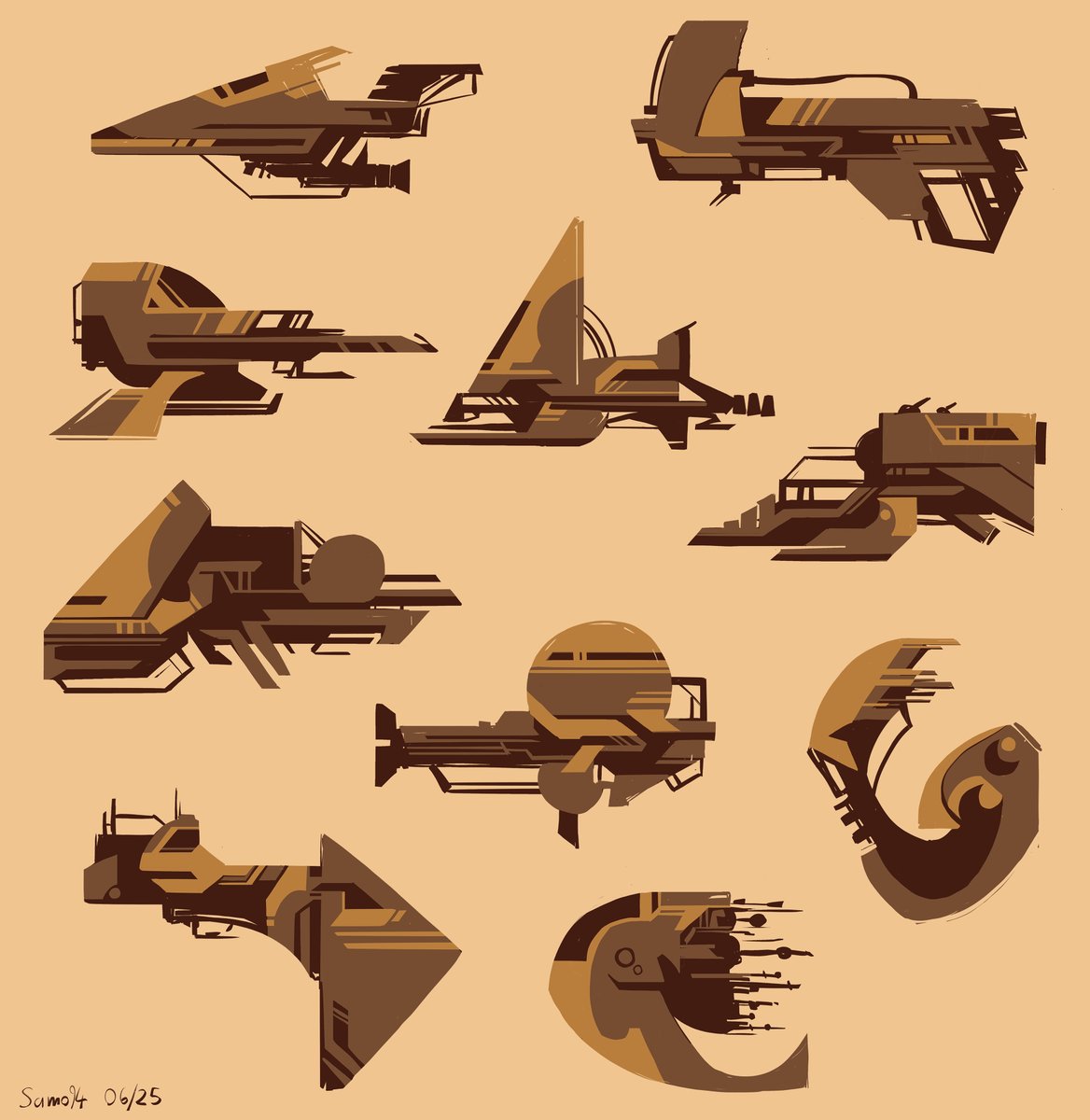 SamoArt94's tweet image. Wanted to do something different, I don't really do a huge amount of design stuff tbh, but I wanted to try some ship designs!
#conceptart #art #scifiships