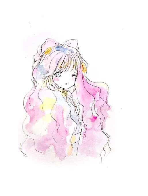 癒しのらくがき #イラスト #透明水彩 #アナログ絵