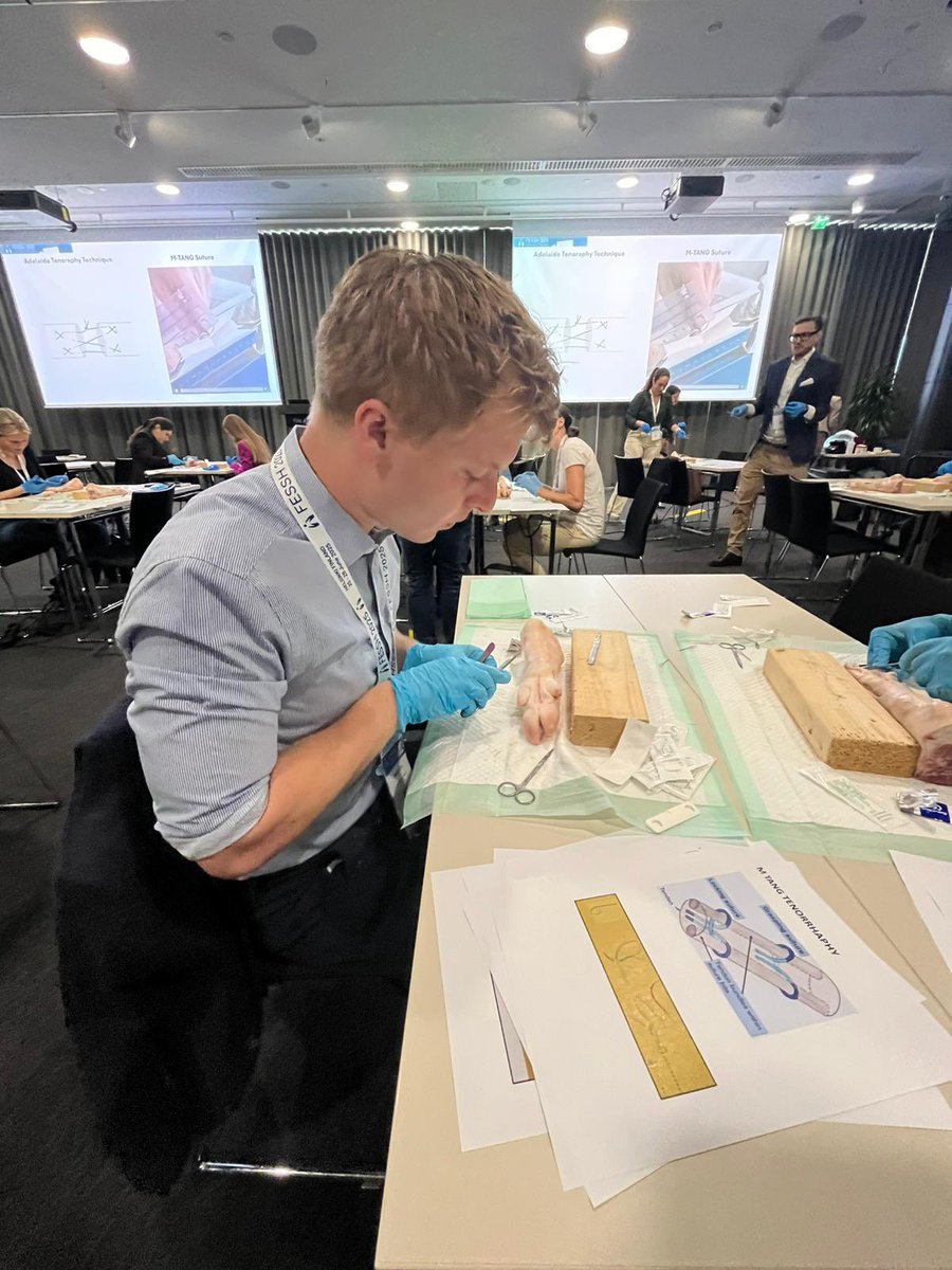 BenjaminJ_Fox's tweet photo. Great few days at #FESSH2025 - particularly enjoyed the fracture fixation/tendon repair workshops! https://t.co/gBPjWtOjGl