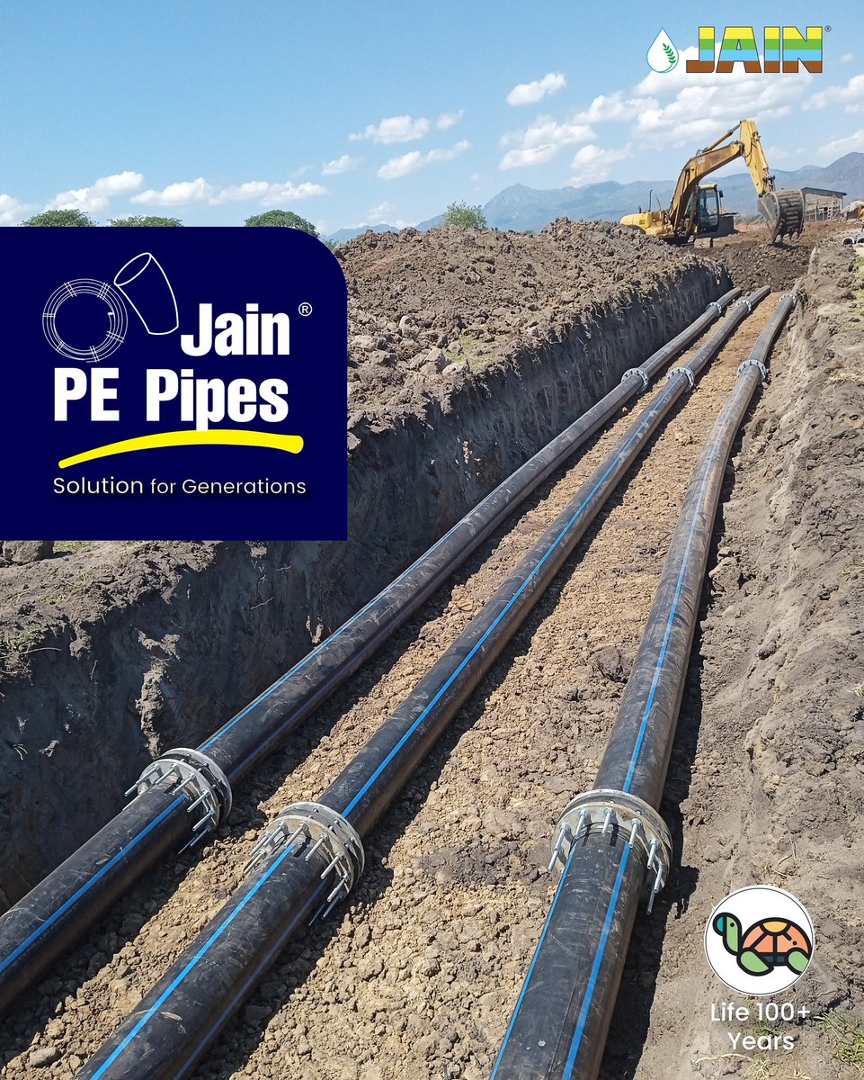 JainIrrigation's tweet image. A WISER🤩 &amp;amp; STRONGER🦾 choice providing you “Solution for Generations” 💯 

The high quality #HDPE Pipes from #JainIrrigation 

#PEPipes #PipingSystem #JainIrrigation #AgTech #HDPE #PE #Agriculture #JISL
