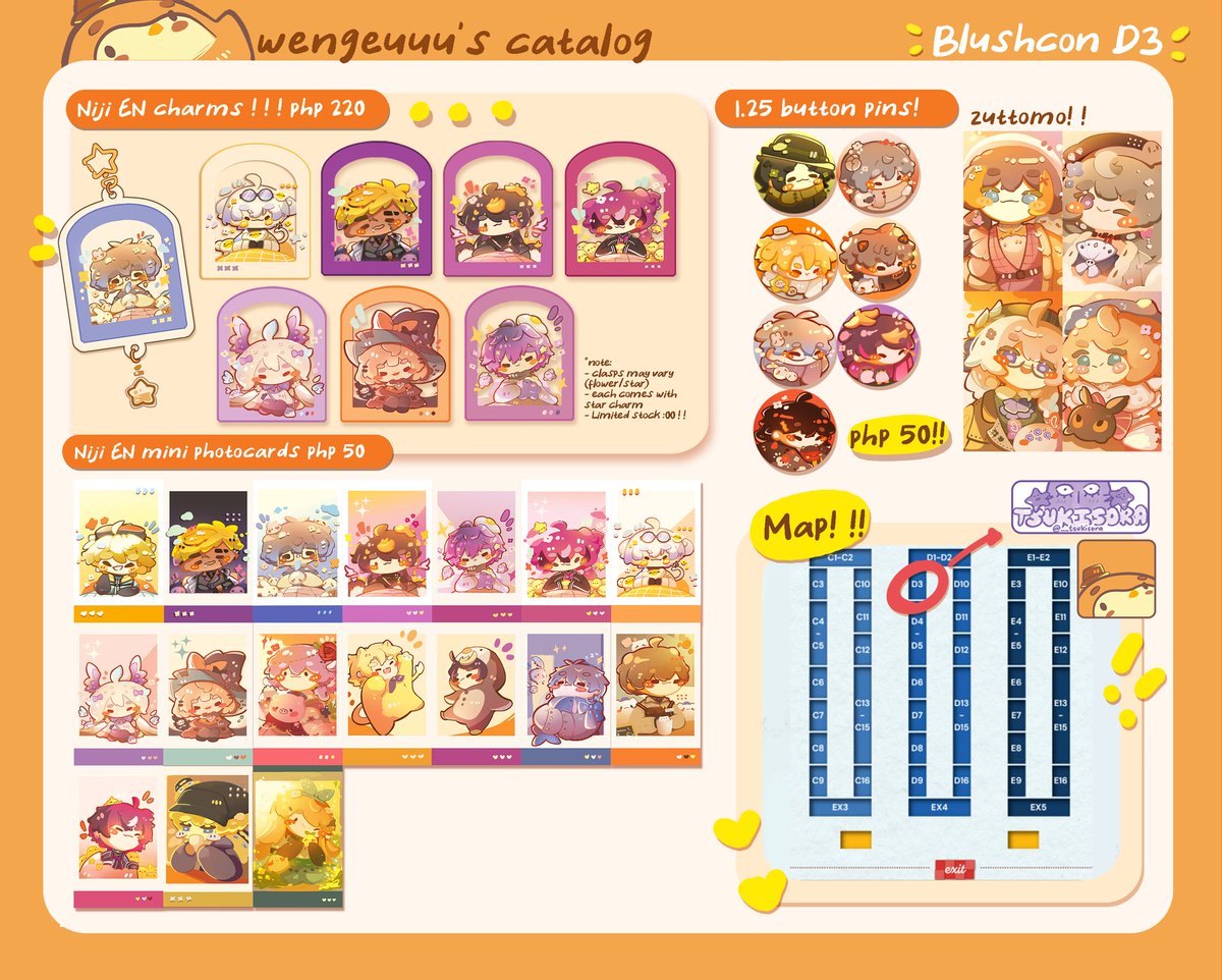 wengeuuu26's tweet image. [rts 💛]
Dropping my catalog for Blushcon !! I&apos;ll be @ booth D3 with @__tsukisora cyaa cyaa &amp;gt;_&amp;gt; !!

✨Eton centris - June 28, 2025
✨ ALNST, Nji , Hoyo

socmed accs:
ig: instagram.com/wengeuuu26/

#BLushCon2025 #BLushPetit