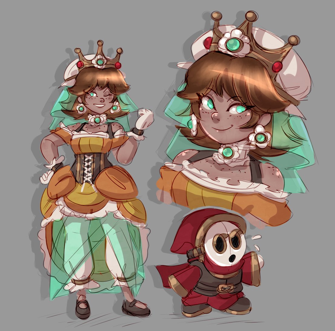 ⚙️ Princess Daisy ⚙️

A design of a Victorian Steampunk Princess Daisy! 🌼