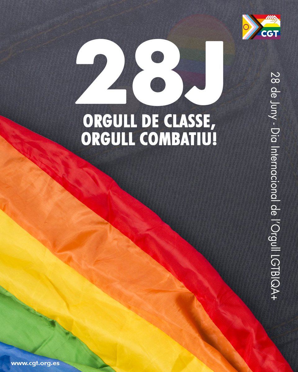 🏳️‍🌈🏳️‍⚧️L’Orgull no es ven: es lluita, es viu, es crida. Per un Orgull combatiu i de classe!

cgtcatalunya.cat/28j-orgull-com…