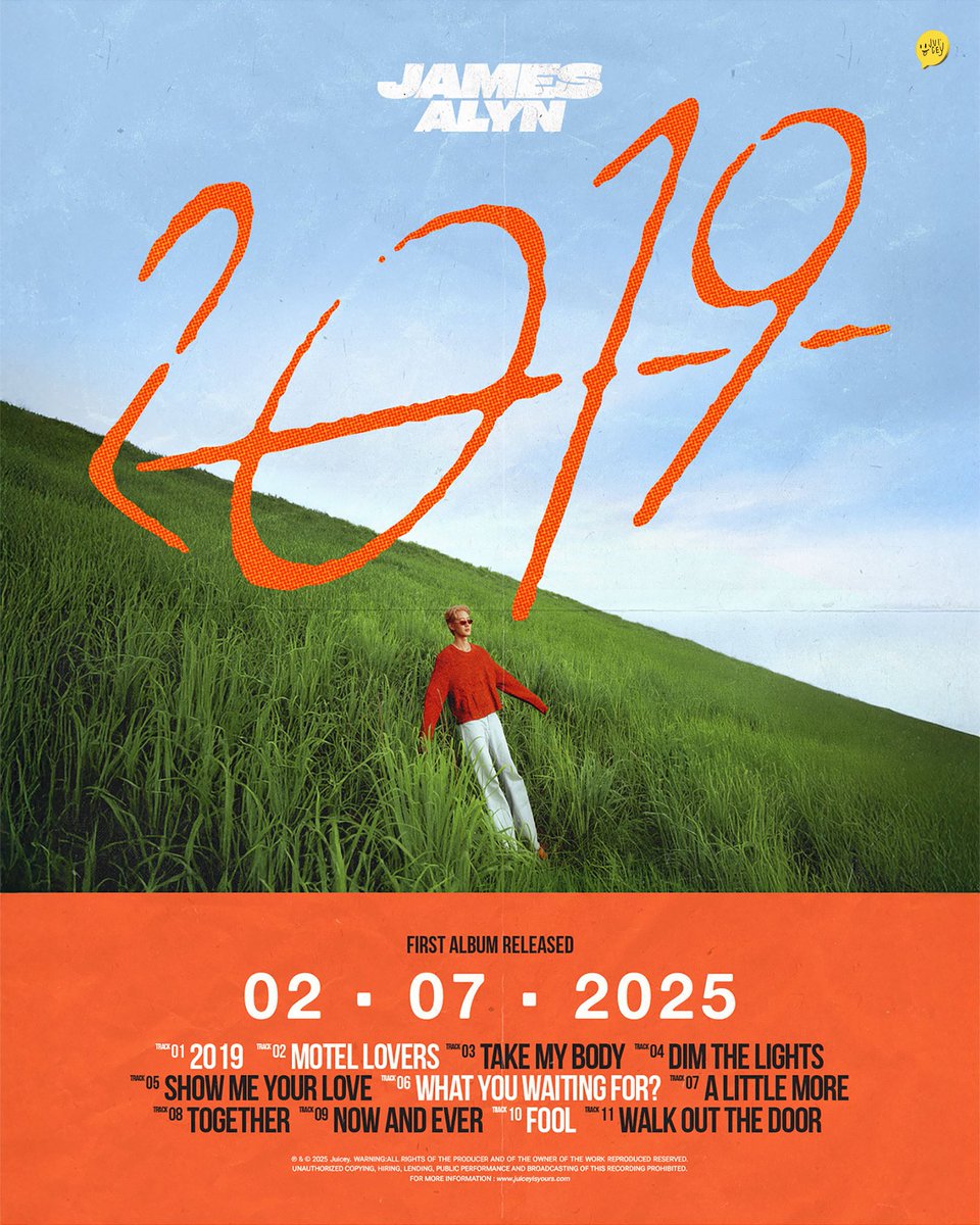 "2019” James Alyn’s first full album is finally here.
Each track is a piece of memory, emotion, and everything in between.
Pre-Save the new album now 💿✨

#JamesAlyn #NewAlbum #2019 #Juicey