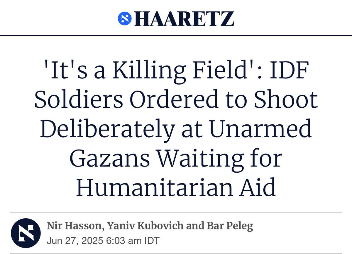 We shouldn’t have to wait for an Israeli newspaper to reveal what has been so painfully obvious about the hunger games operation of shooting at starving Palestinians for target practice daily at these death traps, but here we are.