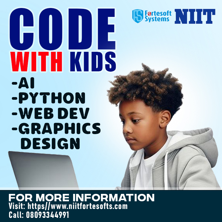 niitfortesoft's tweet image. 👩💻 CODE WITH KIDS — SUMMER COACHING 2025! 👨💻
Get ready for a tech-powered summer like never before at FORTESOFT SYSTEMS NIIT!
📅 July 14 – August 29, 2025 (08093344991)
📍 Surulere, Festac, Ikeja, Ikorodu, Ajah, Ibadan
#CodeWithKids #SummerTechCamp #FortesoftNIIT #TechSummer2025