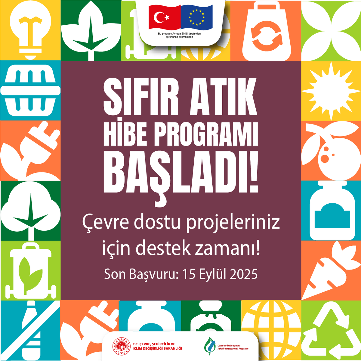 ♻️ Sıfır Atık Hibe Programı Başladı!
Teklif çağrısı ve Hibe Başvuru Rehberi için:
mis.csb.gov.tr/search.jsp
l24.im/9JifWDK

Detaylar için: 
instagram.com/ipa.cevre/

#SıfırAtık #HibeProgramı #YeşilDönüşüm #ÇevreİçinBirlikte