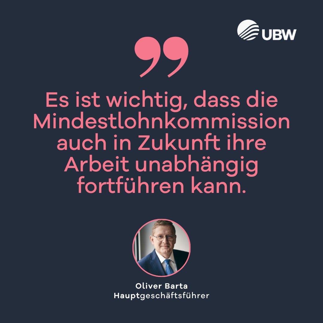 Zur Entscheidung der #Mindestlohnkommission sagt unser Hauptgeschäftsführer Oliver Barta: „Es ist ein gutes Signal, dass die Mindestlohnkommission trotz schwieriger  Ausgangslage und enormem politischem Druck zu einer gemeinsamen  Entscheidung gelangt ist." #Mindestlohn
⬇️⬇️
