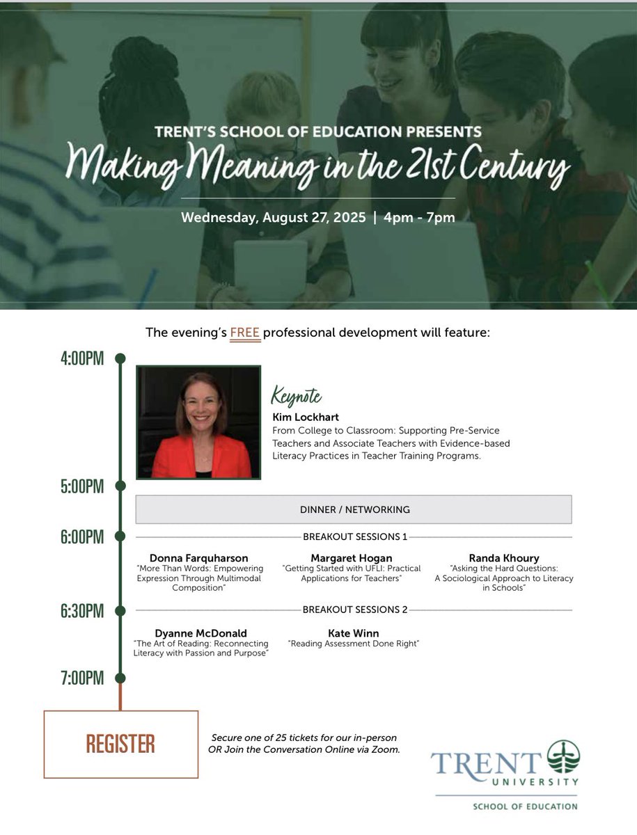 Mme Lockhart (@mmelockhartldsb) on Twitter photo “From College to Classroom: Supporting Pre-Service and Associate Teachers with Evidence-Based Teaching Practices in Teacher Training Programs.” <a href="/TrentUniversity/">Trent University</a>
Exactly 25 years after graduating from <a href="/TrentUSoE/">TrentU School of Ed</a>, it is a privilege to return to Trent University’s School of “From College to Classroom: Supporting Pre-Service and Associate Teachers with Evidence-Based Teaching Practices in Teacher Training Programs.” <a href="/TrentUniversity/">Trent University</a>
Exactly 25 years after graduating from <a href="/TrentUSoE/">TrentU School of Ed</a>, it is a privilege to return to Trent University’s School of
