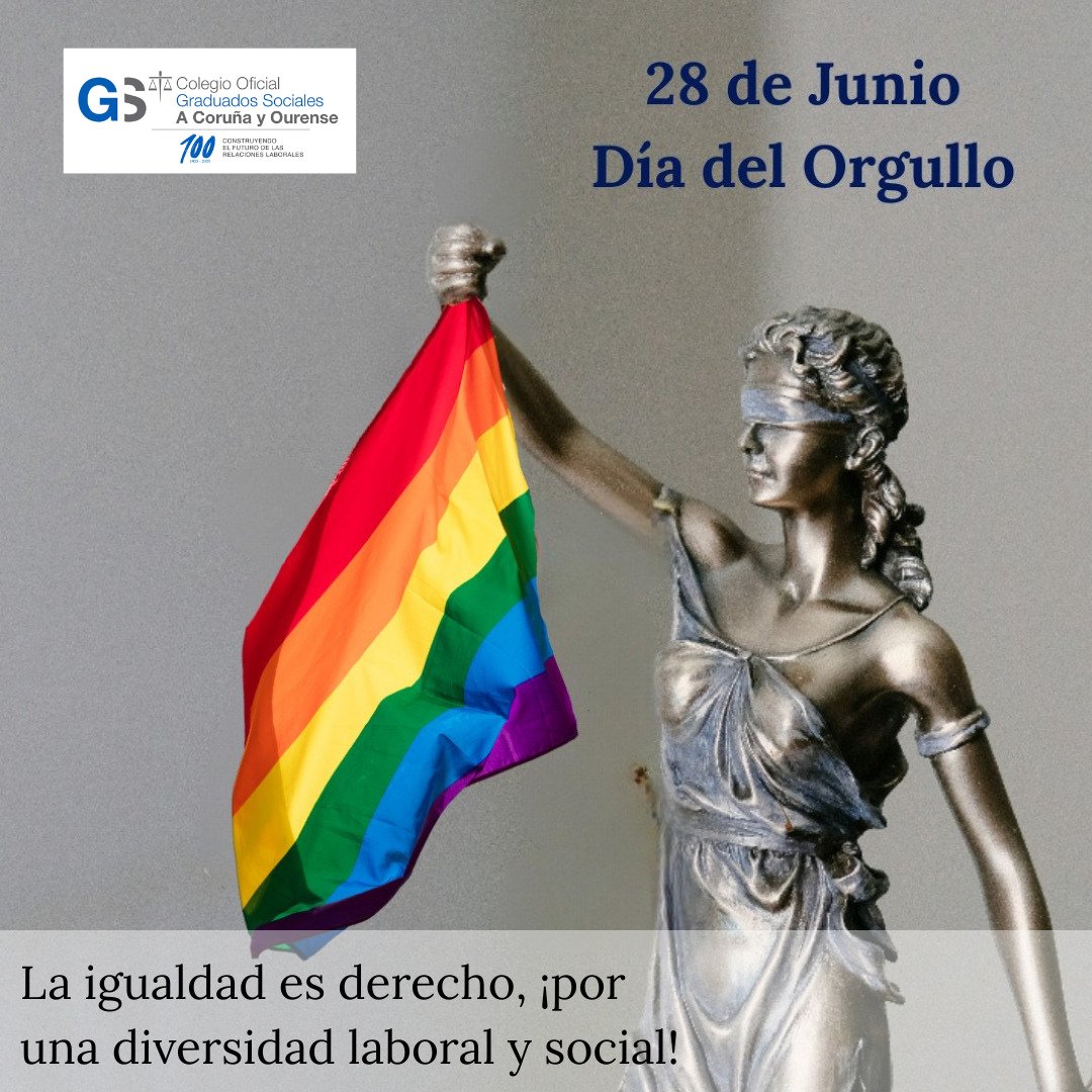 En el #DíaOrgullo, desde el Colegio Oficial de Graduados Sociales de A Coruña y Ourense reafirmamos que la diversidad está en el trabajo, la sociedad y nuestras estructuras. Visibilizarla es coherencia con igualdad y respeto, no una moda. #IgualdadEsDerecho #DiversidadLaboral
